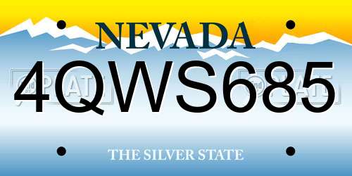 4QWS685 Nevada License Plate
