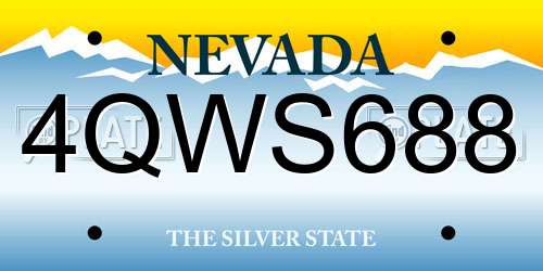 4QWS688 Nevada License Plate