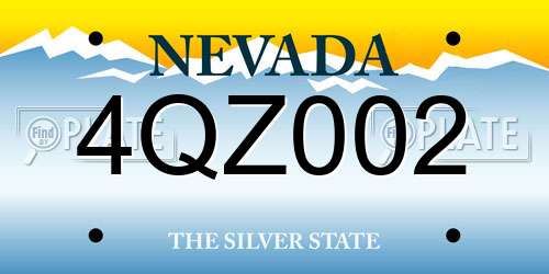 4QZ002 Nevada License Plate