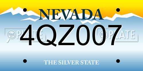 4QZ007 Nevada License Plate