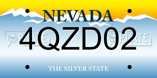 4QZD02 Nevada License Plate