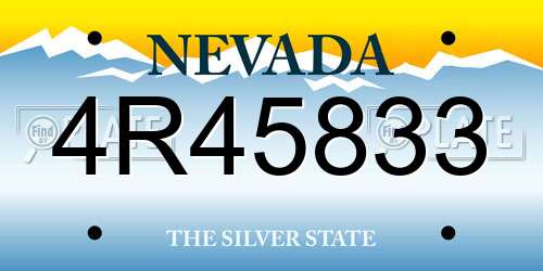 4R45833 Nevada License Plate