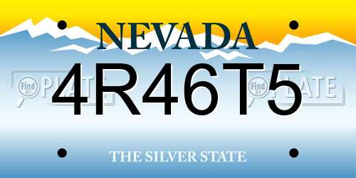 4R46T5 Nevada License Plate