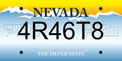 4R46T8 Nevada License Plate