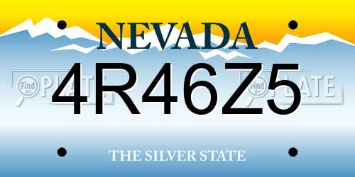4R46Z5 Nevada License Plate