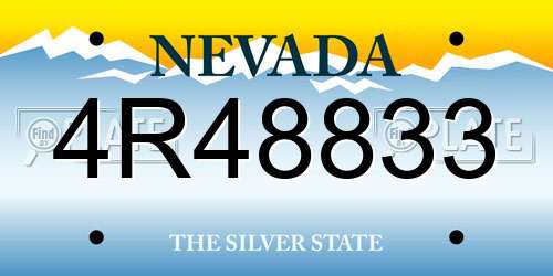 4R48833 Nevada License Plate