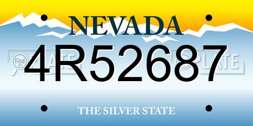 4R52687 Nevada License Plate