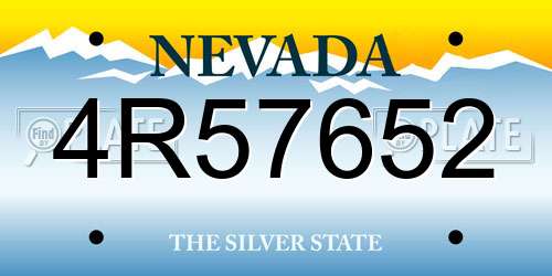 4R57652 Nevada License Plate