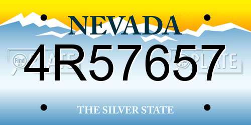 4R57657 Nevada License Plate