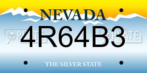 4R64B3 Nevada License Plate