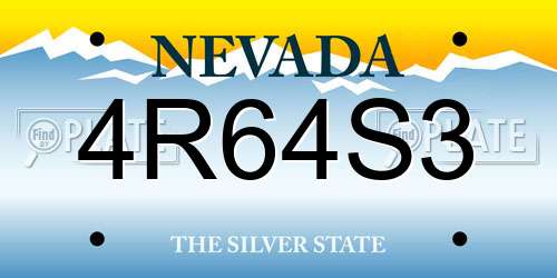 4R64S3 Nevada License Plate