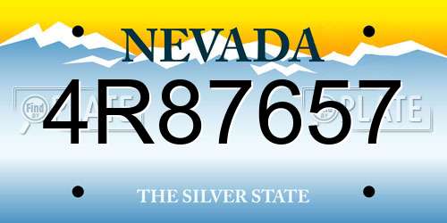 4R87657 Nevada License Plate