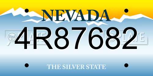 4R87682 Nevada License Plate