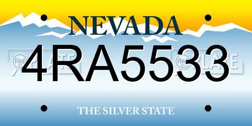 4RA5533 Nevada License Plate