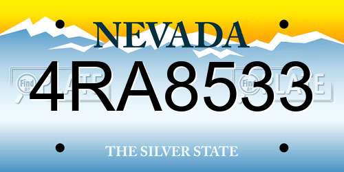 4RA8533 Nevada License Plate
