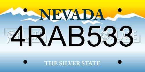 4RAB533 Nevada License Plate