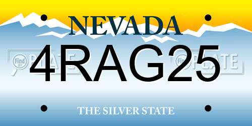 4RAG25 Nevada License Plate