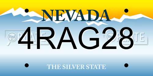 4RAG28 Nevada License Plate