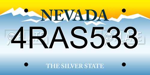 4RAS533 Nevada License Plate