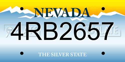 4RB2657 Nevada License Plate