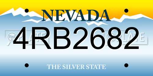 4RB2682 Nevada License Plate