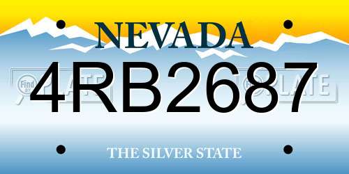 4RB2687 Nevada License Plate