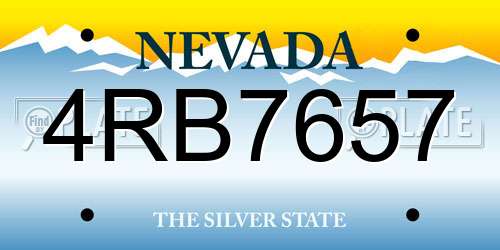 4RB7657 Nevada License Plate