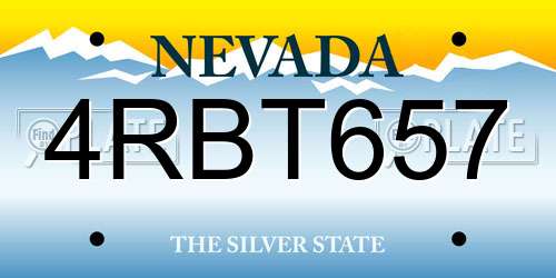 4RBT657 Nevada License Plate