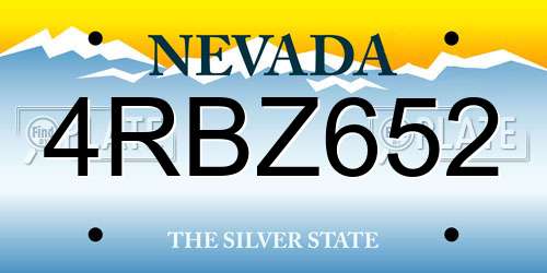 4RBZ652 Nevada License Plate