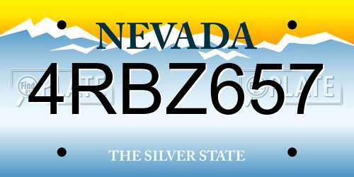 4RBZ657 Nevada License Plate