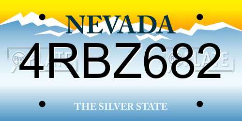 4RBZ682 Nevada License Plate