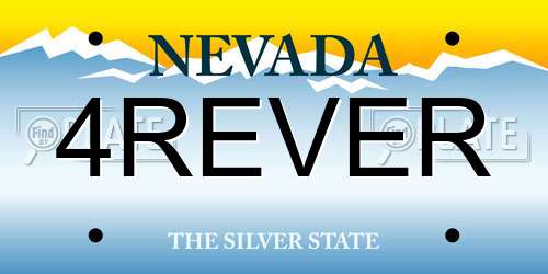 4REVER Nevada License Plate