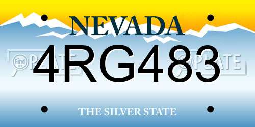 4RG483 Nevada License Plate