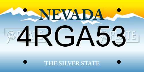4RGA53 Nevada License Plate