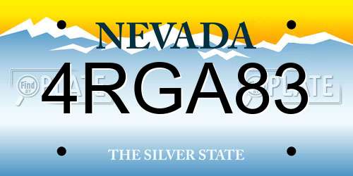4RGA83 Nevada License Plate