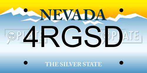 4RGSD Nevada License Plate