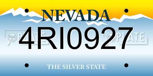 4RI0927 Nevada License Plate