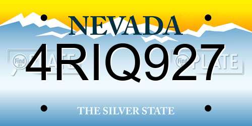 4RIQ927 Nevada License Plate