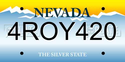 4ROY420 Nevada License Plate