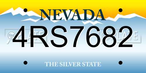 4RS7682 Nevada License Plate