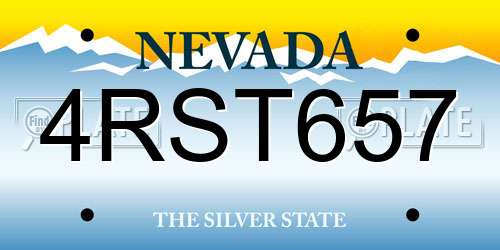 4RST657 Nevada License Plate