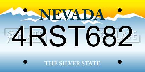 4RST682 Nevada License Plate
