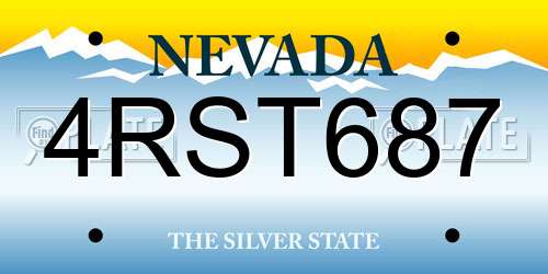 4RST687 Nevada License Plate