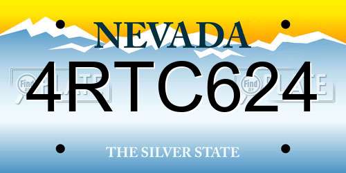 4RTC624 Nevada License Plate