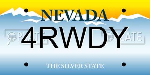 4RWDY Nevada License Plate