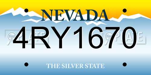 4RY1670 Nevada License Plate