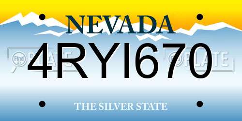 4RYI670 Nevada License Plate