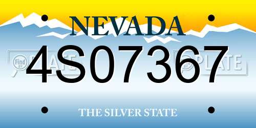 4S07367 Nevada License Plate