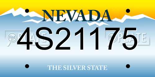 4S21175 Nevada License Plate
