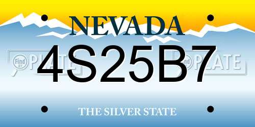 4S25B7 Nevada License Plate
